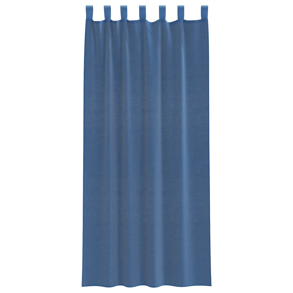 Cortinas de voile com bolsos para varão 2 pcs azul real