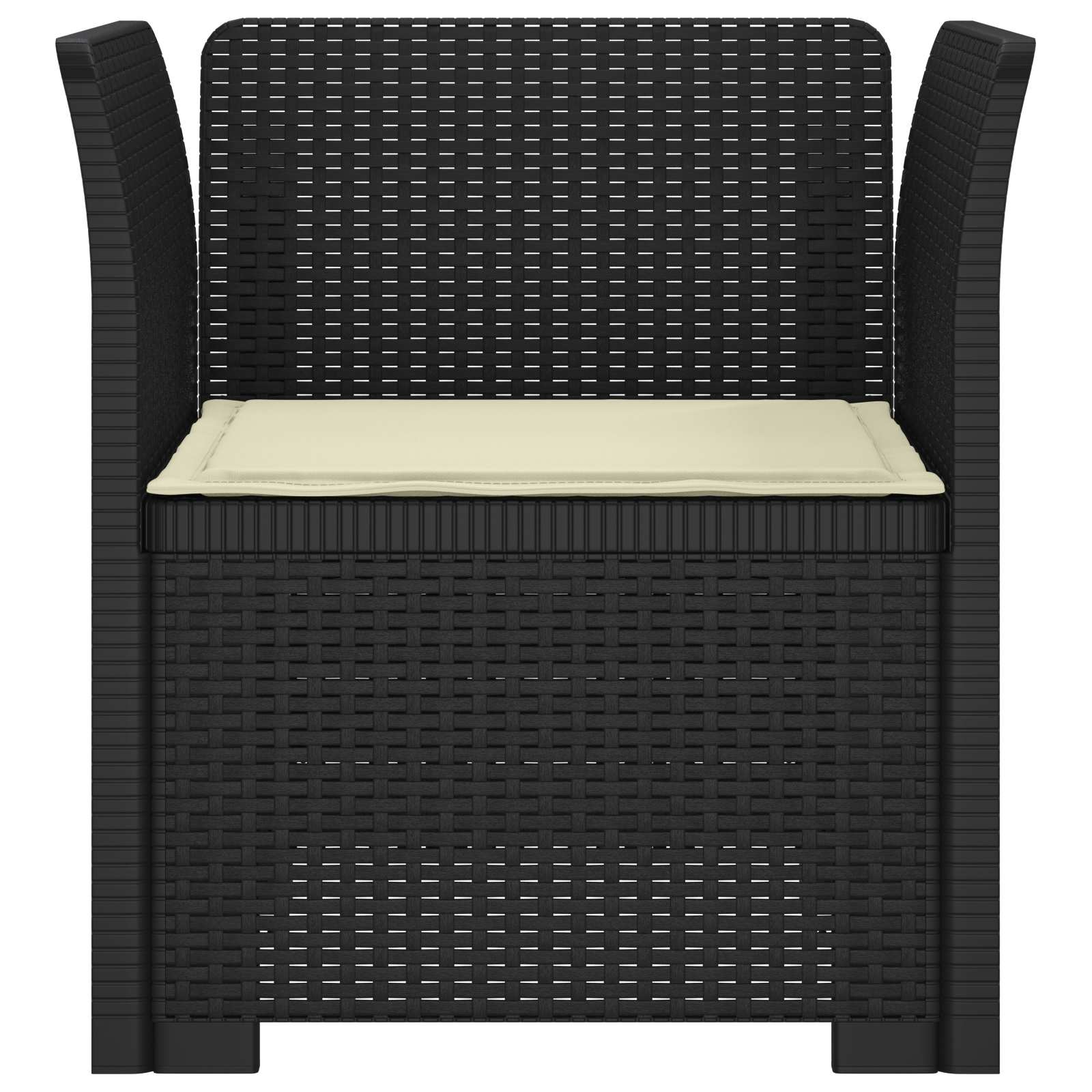 Poltrona 1 lugar com almofada look rattan PP antracite