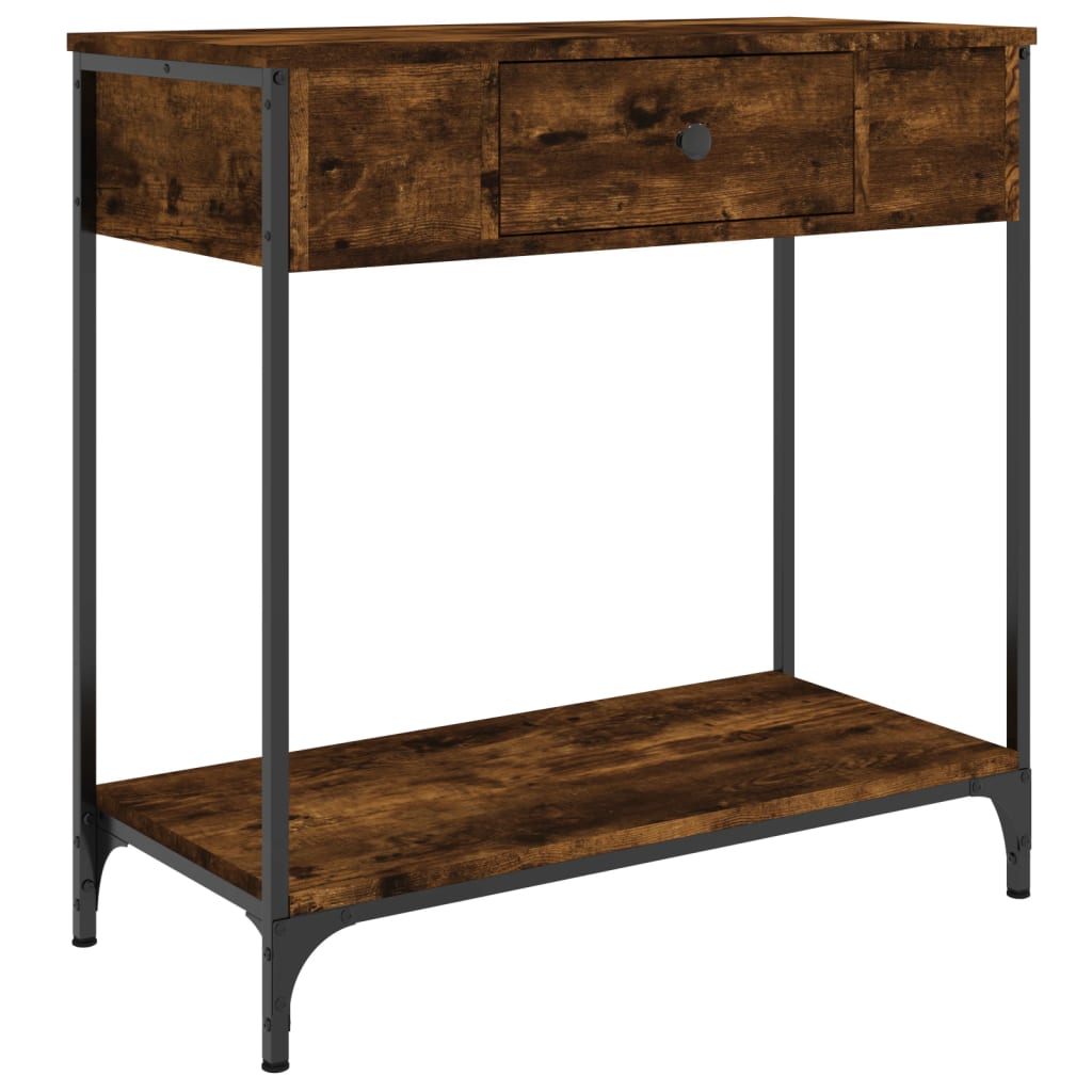 Mesa consola 75x34,5x75 cm derivados de madeira carvalho fumado