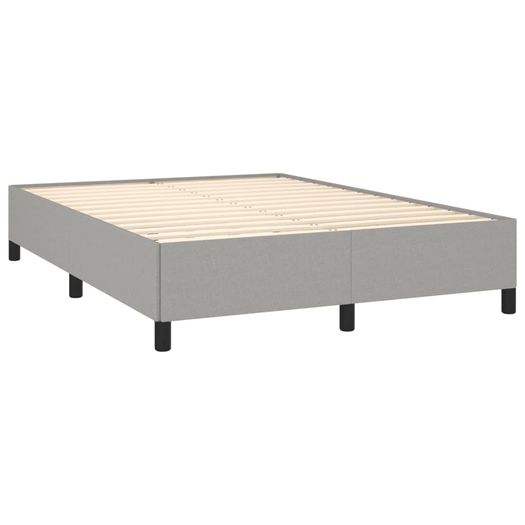 Estrutura de cama sem colchão 140x200 cm tecido cinzento-claro