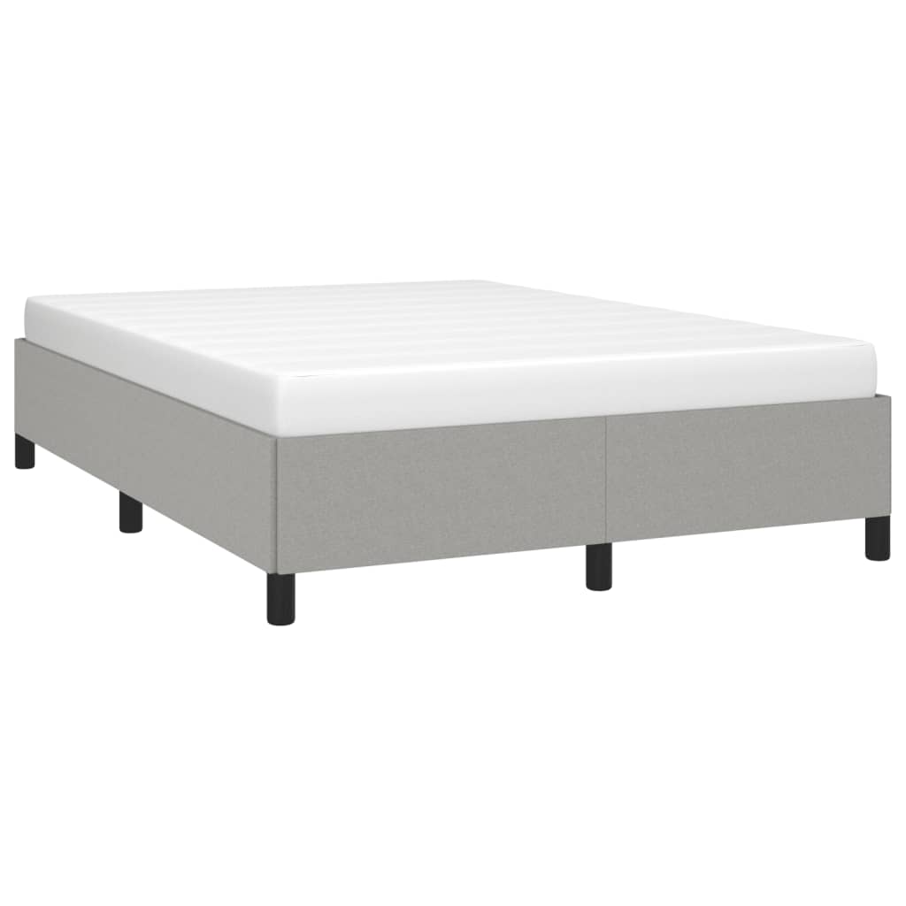 Estrutura de cama sem colchão 140x200 cm tecido cinzento-claro