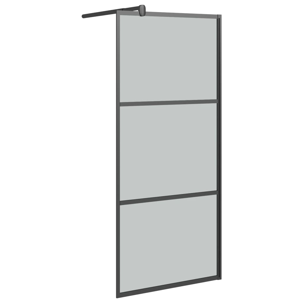 Divisória de chuveiro preto 80x195 cm vidro esg escuro