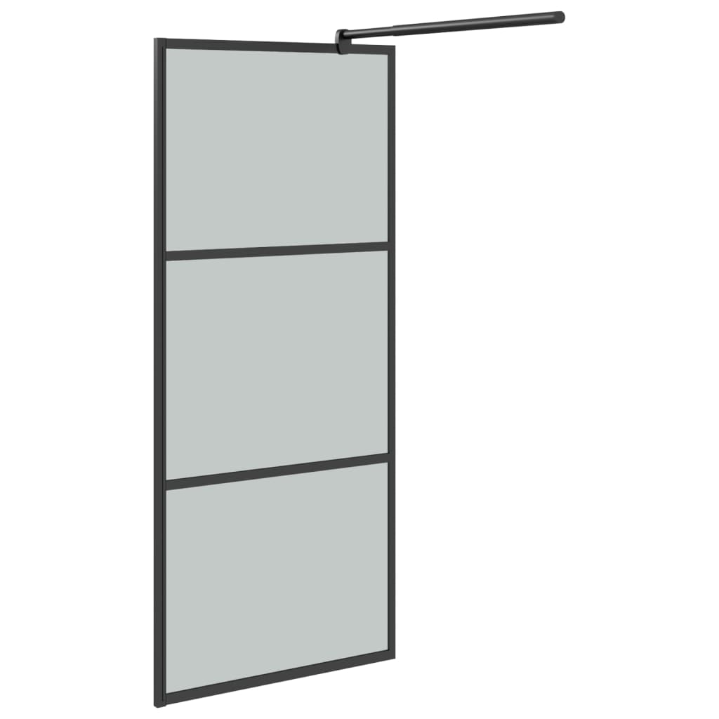 Divisória de chuveiro preto 80x195 cm vidro esg escuro