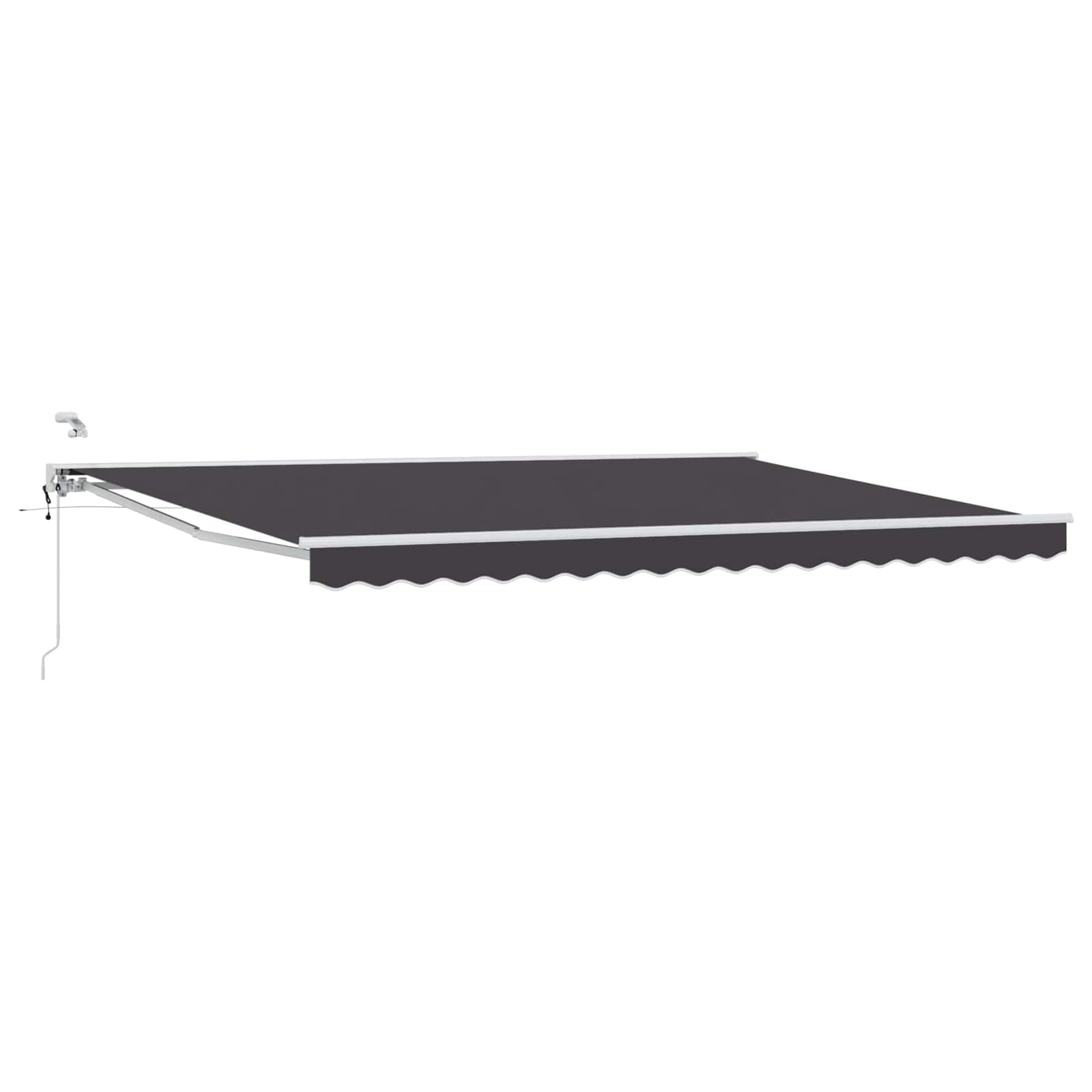 Toldo retrátil elétrico antracite e branco 5 x 3 m