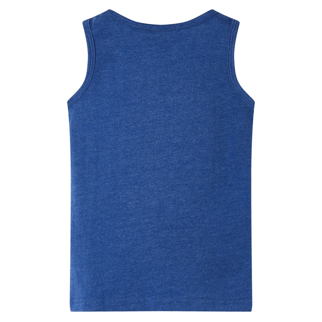 T-shirt de manga cava criança azul-escuro mesclado 128