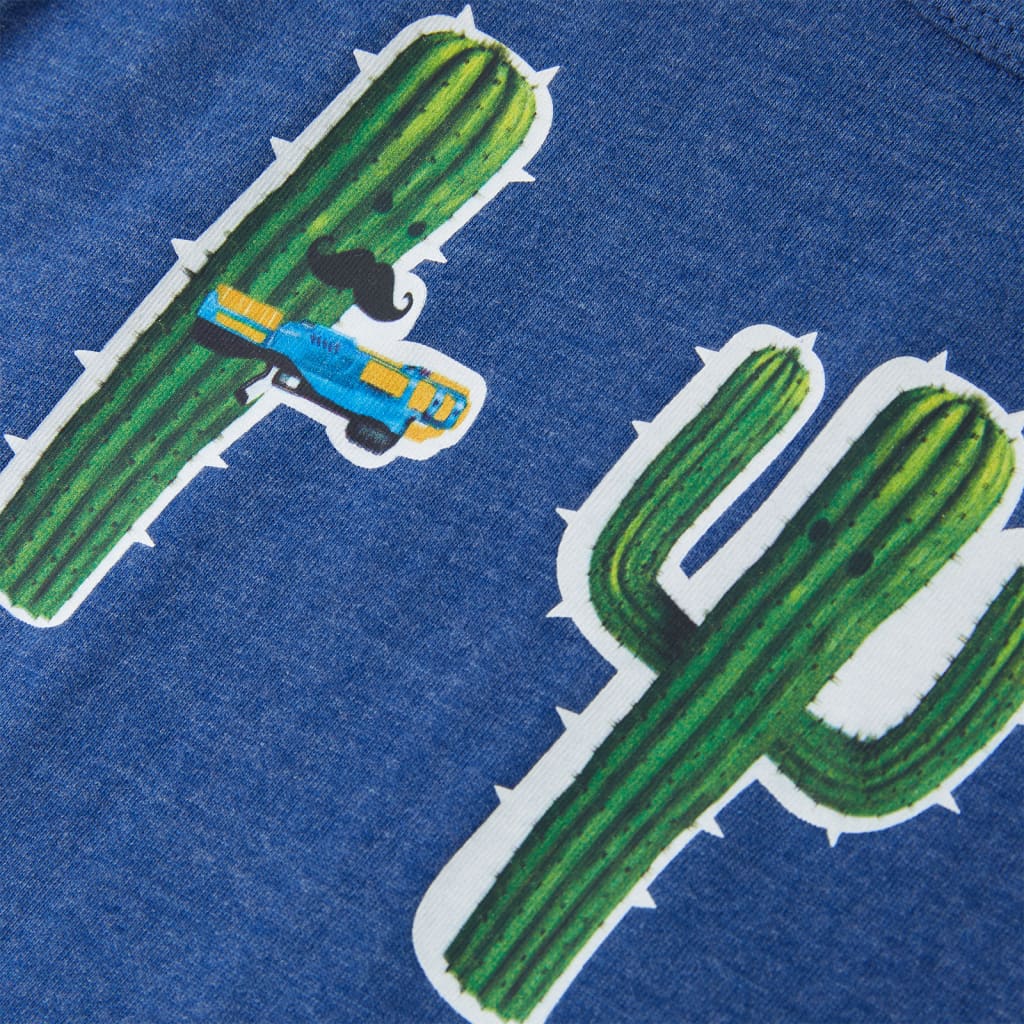 T-shirt de manga cava criança azul-escuro mesclado 128