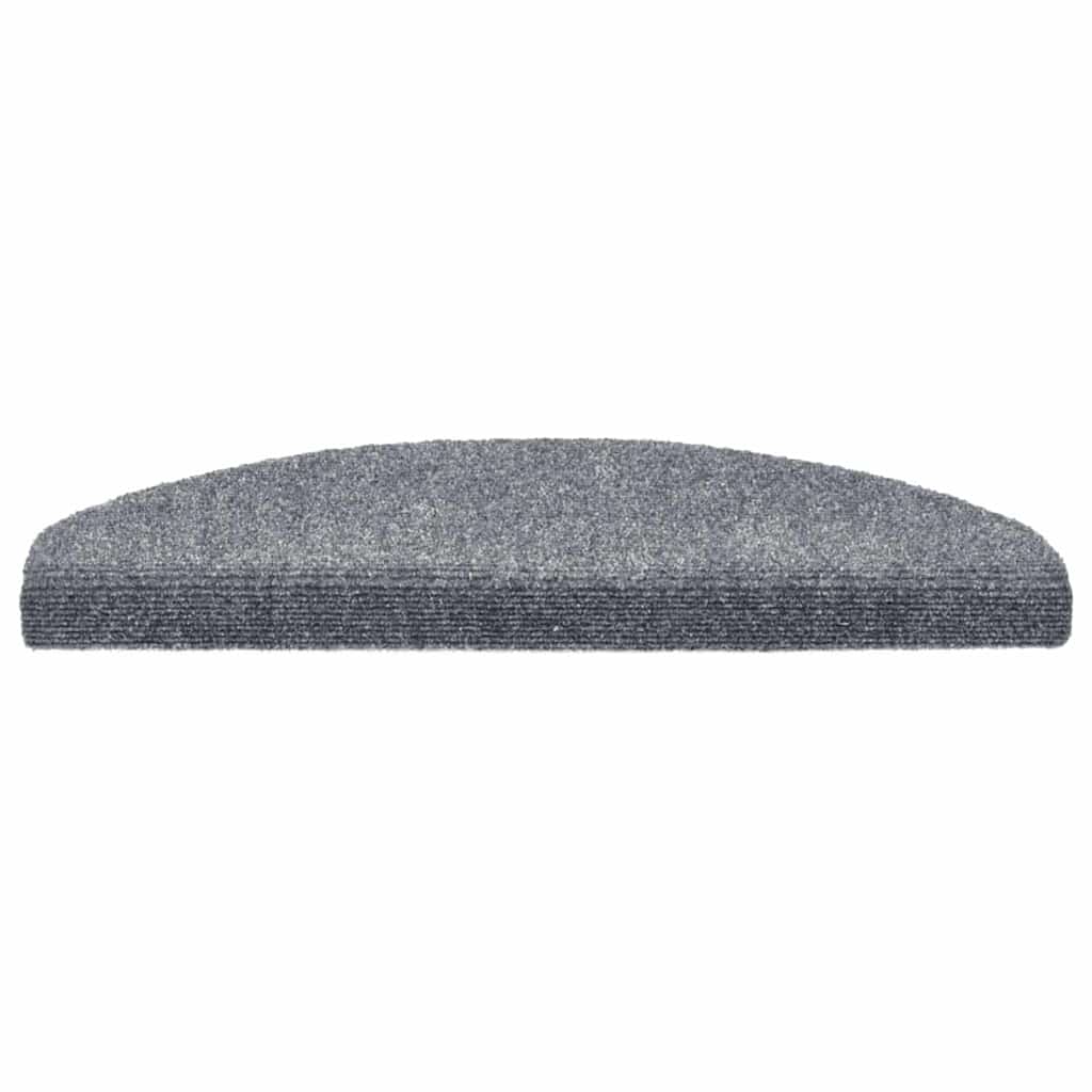 Tapetes de escada autoadesivos 20 peças 65x21x4 cm cinza claro semicircular grande