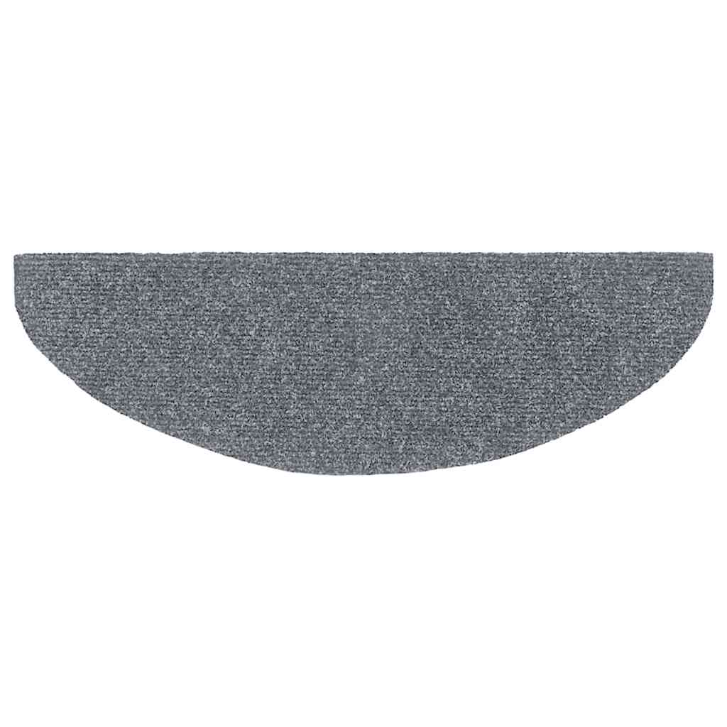 Tapetes de escada autoadesivos 20 peças 65x21x4 cm cinza claro semicircular grande