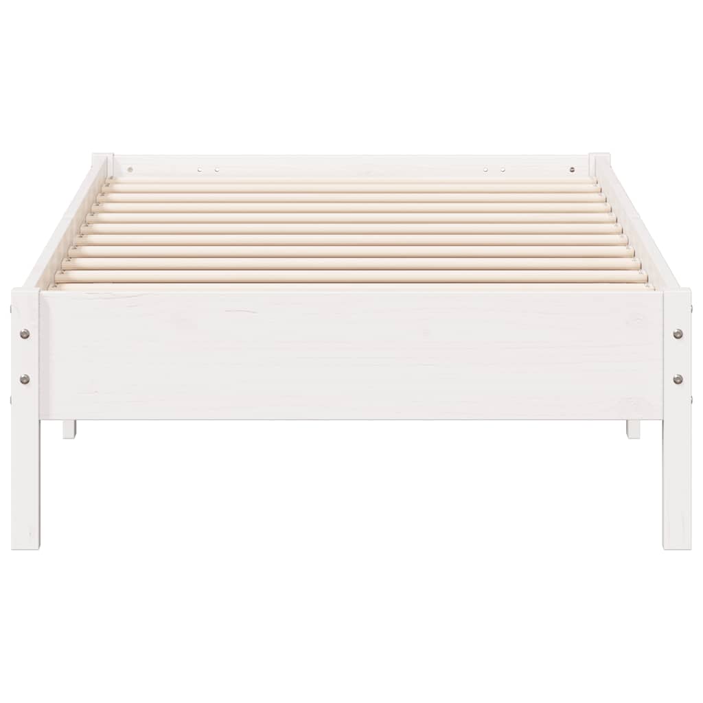 Cama sem colchão 100x200 cm madeira de pinho maciça branco