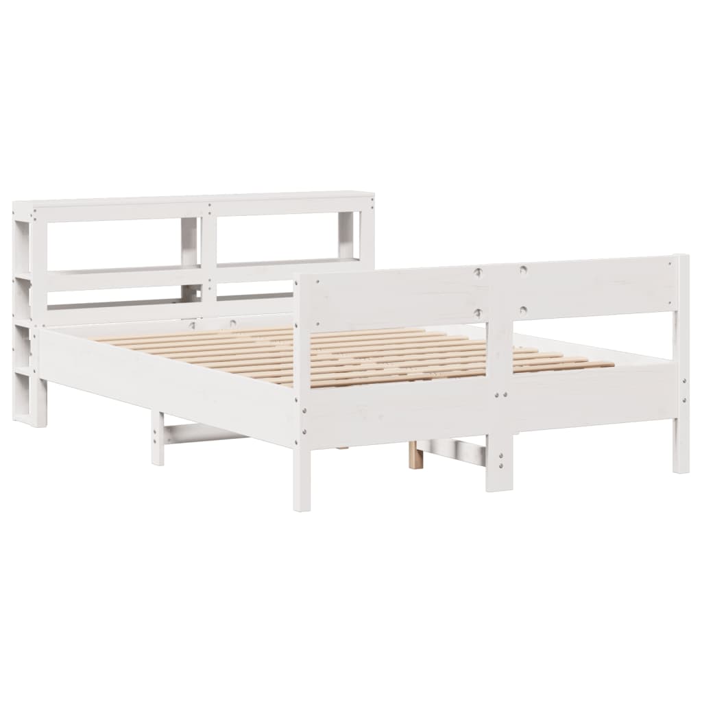 Cama sem colchão 120x190 cm madeira de pinho maciça branco