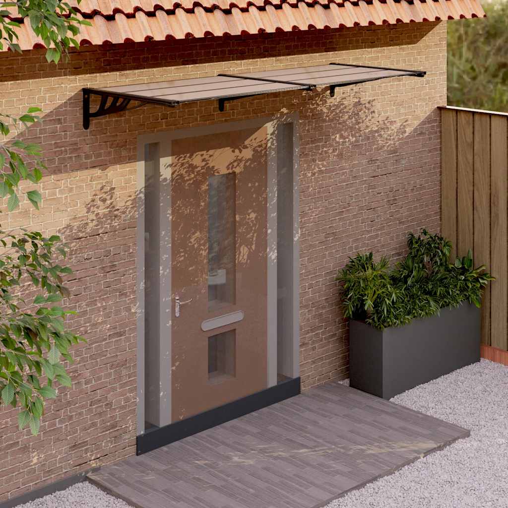 Toldo de porta 239x90 cm policarbonato preto