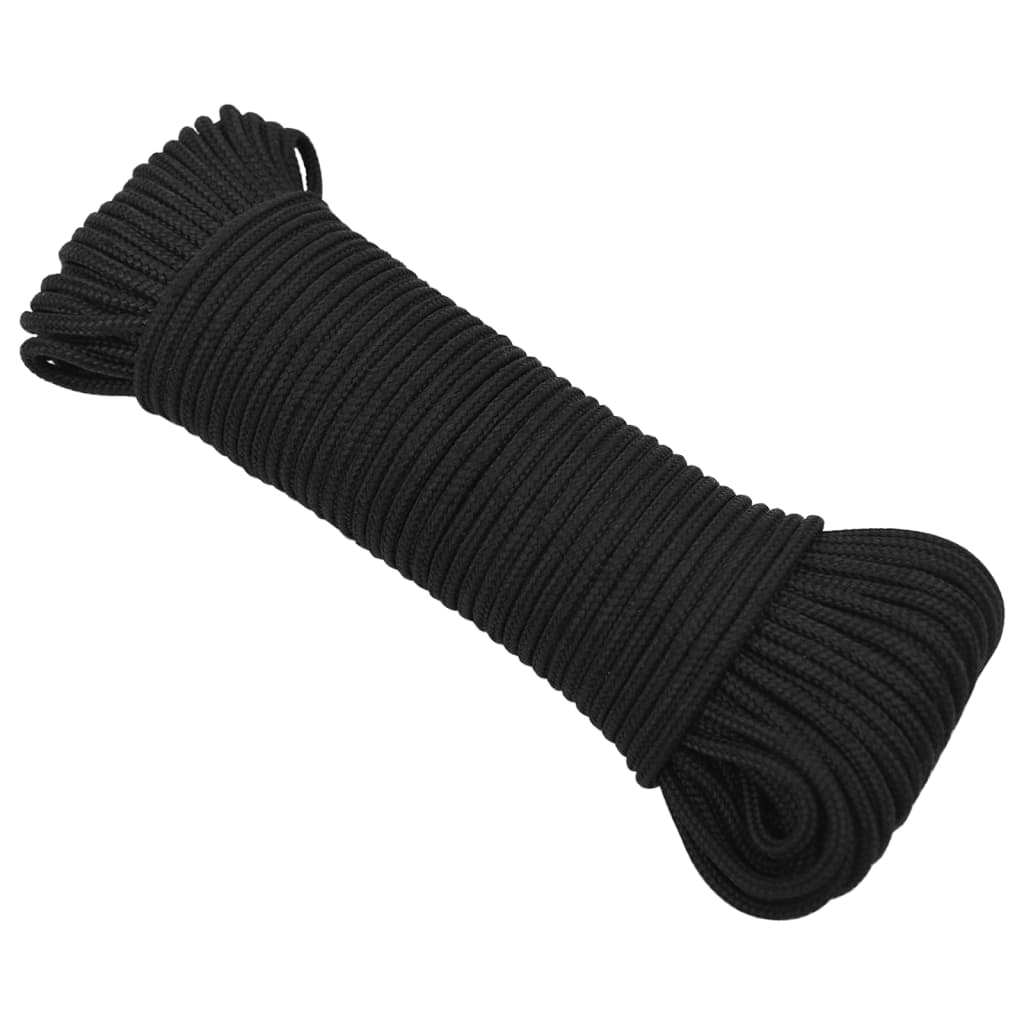 Corda de barco 4 mm 50 m polipropileno preto completo