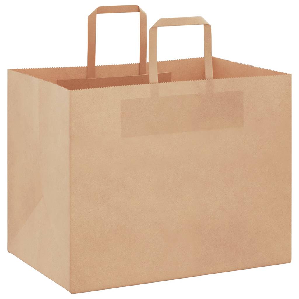 Sacos de papel 250 unid com alças castanho 32x22x24 cm