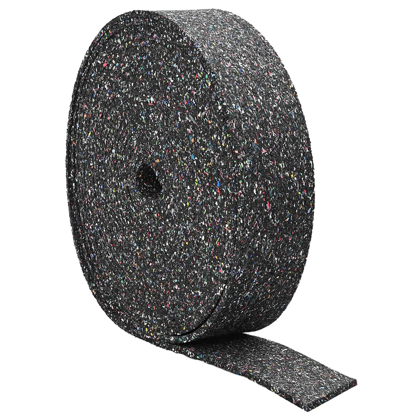 Rolo de granulado de borracha preto 2000 x 12 x 0,8 cm borracha