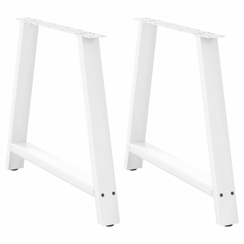 Pés para mesa de jantar em formato a, 2 peças, branco, 90x (72-73) cm, aço