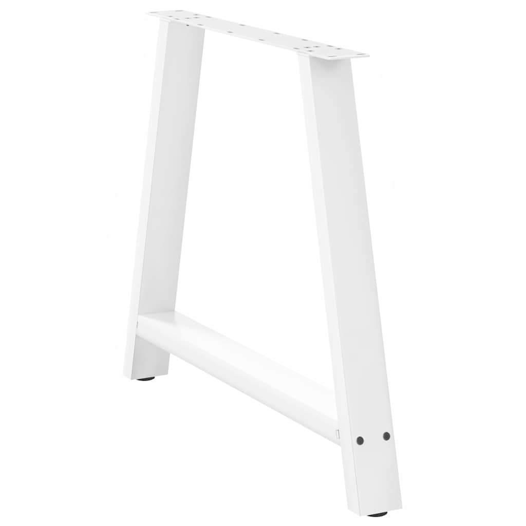 Pés para mesa de jantar em formato a, 2 peças, branco, 90x (72-73) cm, aço