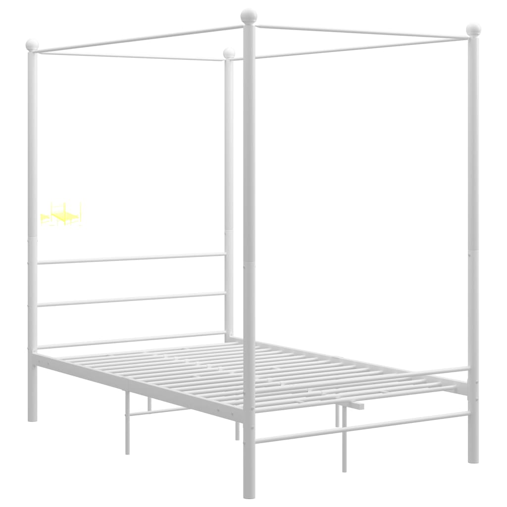Estrutura de cama com dossel 120x200 cm metal branco