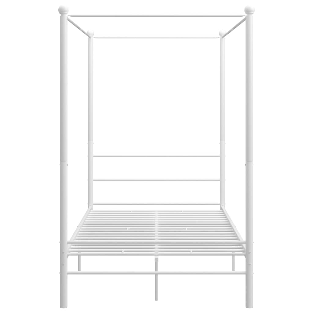 Estrutura de cama com dossel 120x200 cm metal branco
