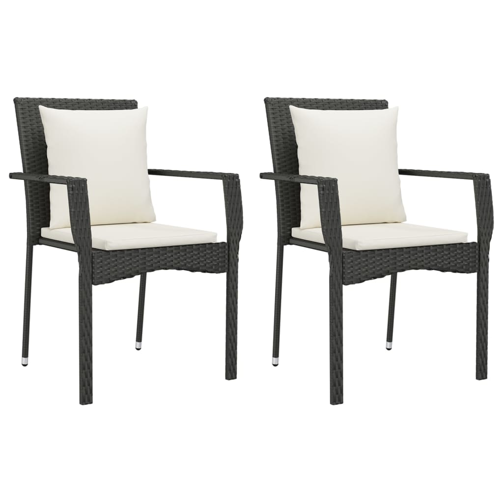 9 Pcs conjunto de jantar p/ jardim c/ almofadões vime PE preto