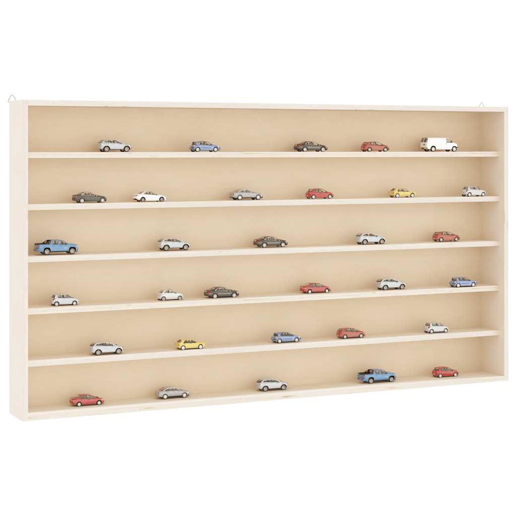 Vitrine de colecionador de madeira com 6 prateleiras 100x9x55 cm