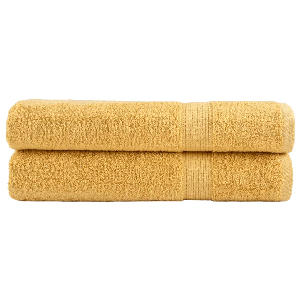 Toalhas premium solund 2 pcs 100x200 cm 600 gsm dourado