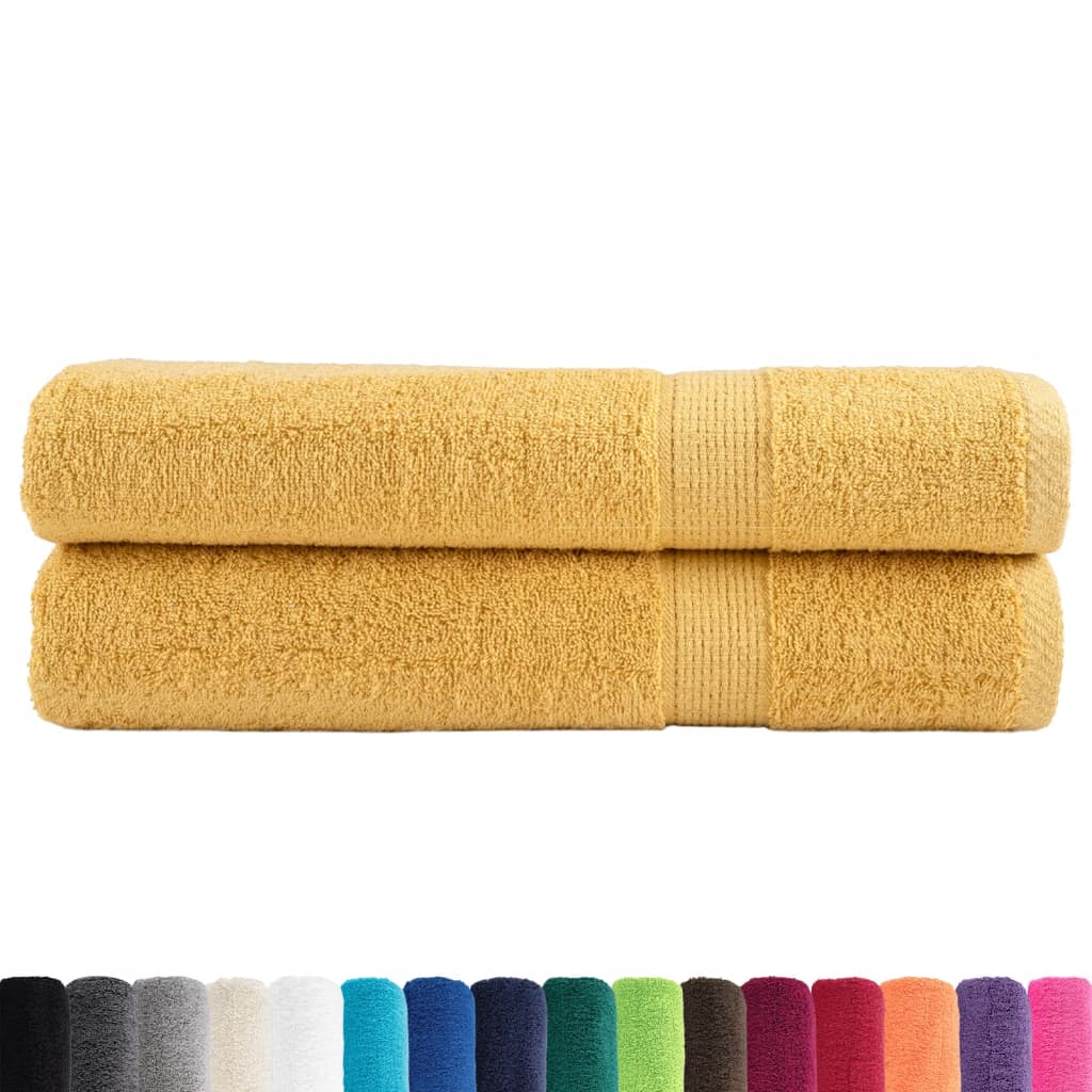 Toalhas premium solund 2 pcs 100x200 cm 600 gsm dourado