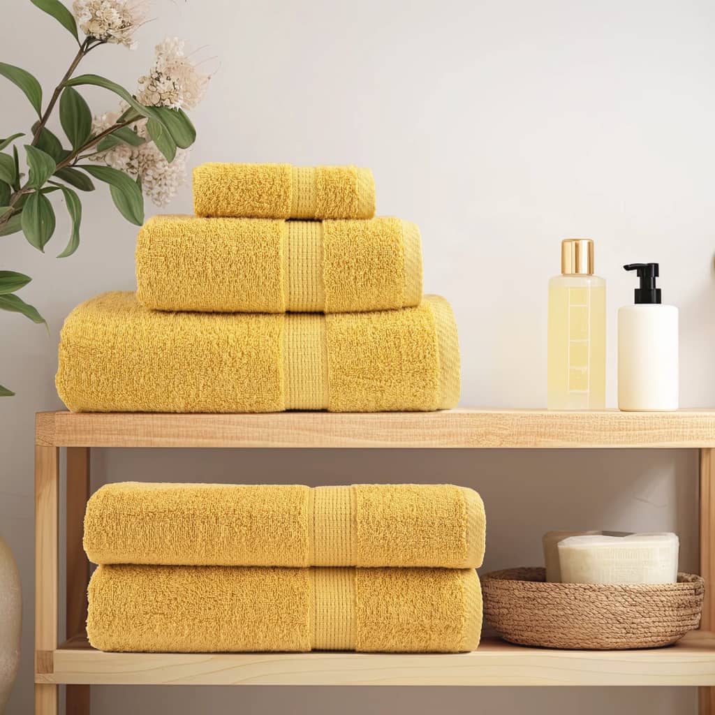 Toalhas premium solund 2 pcs 100x200 cm 600 gsm dourado