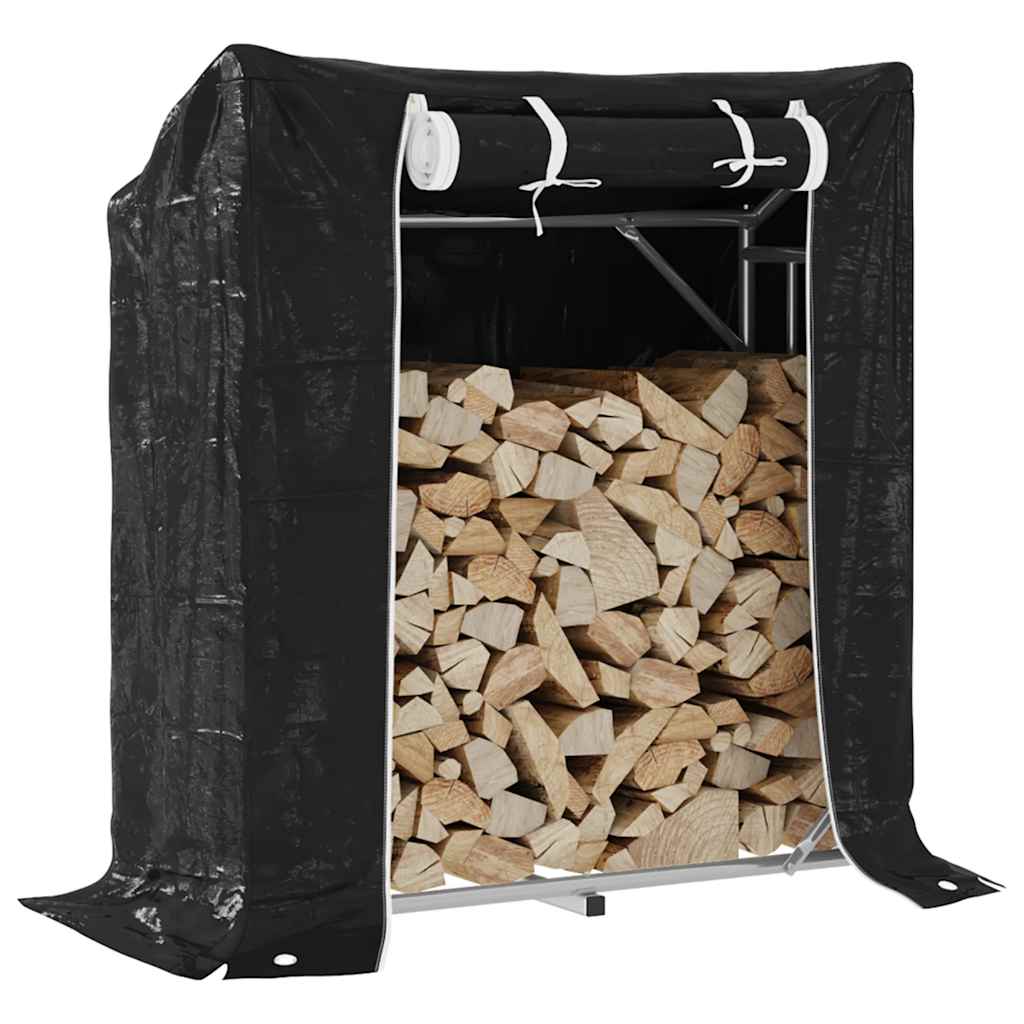 Rack de lenha tampa de chuva 100,5x40,5x110,5cm aço galvanizado