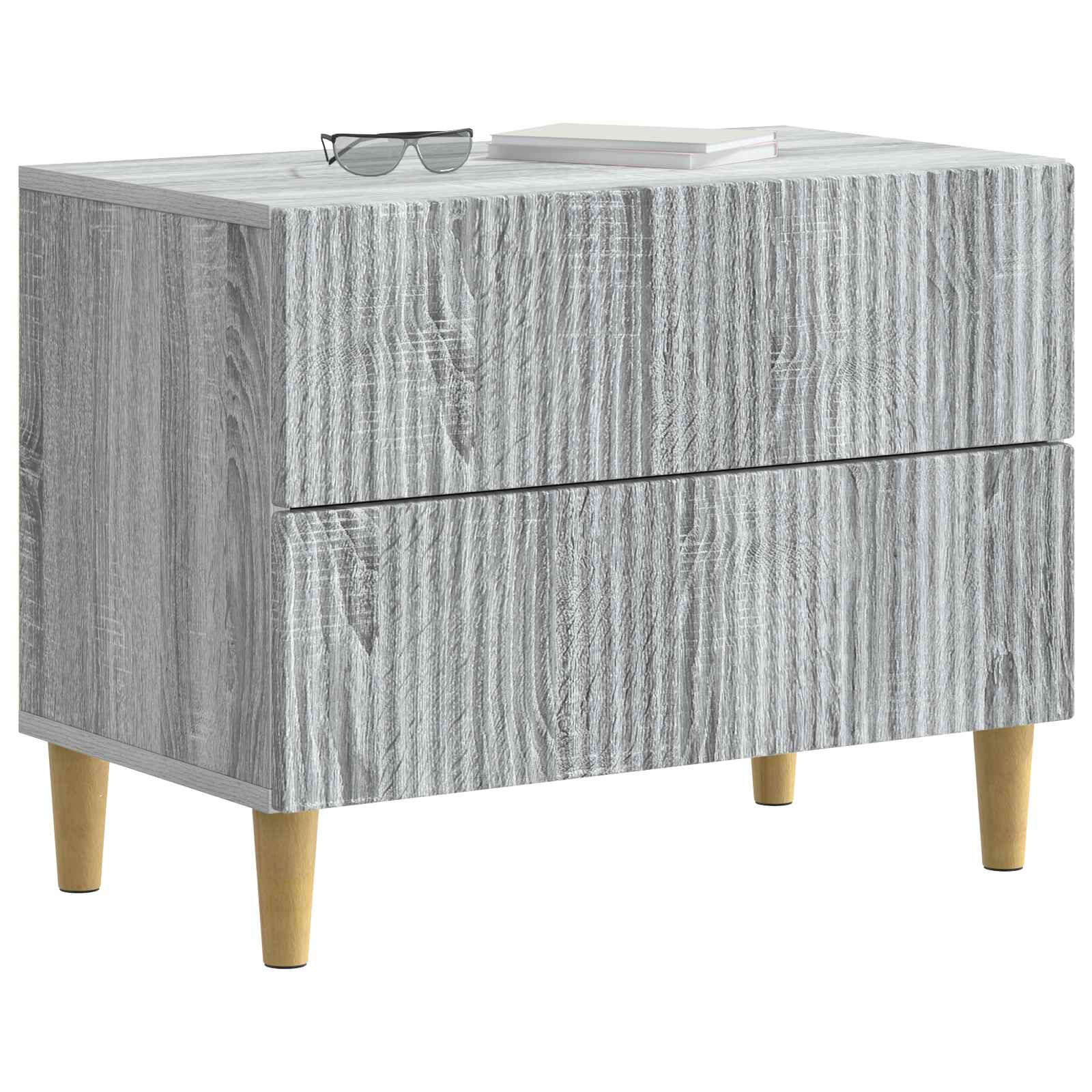 Armário de cabeceira sonoma cinzento 62 x 34,5 x 48 cm