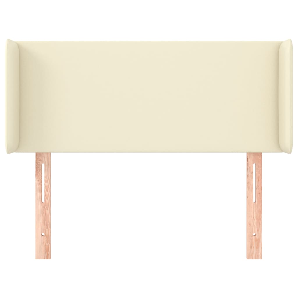 Cabeceira de cama c/ abas couro artificial 83x16x78/88 cm creme