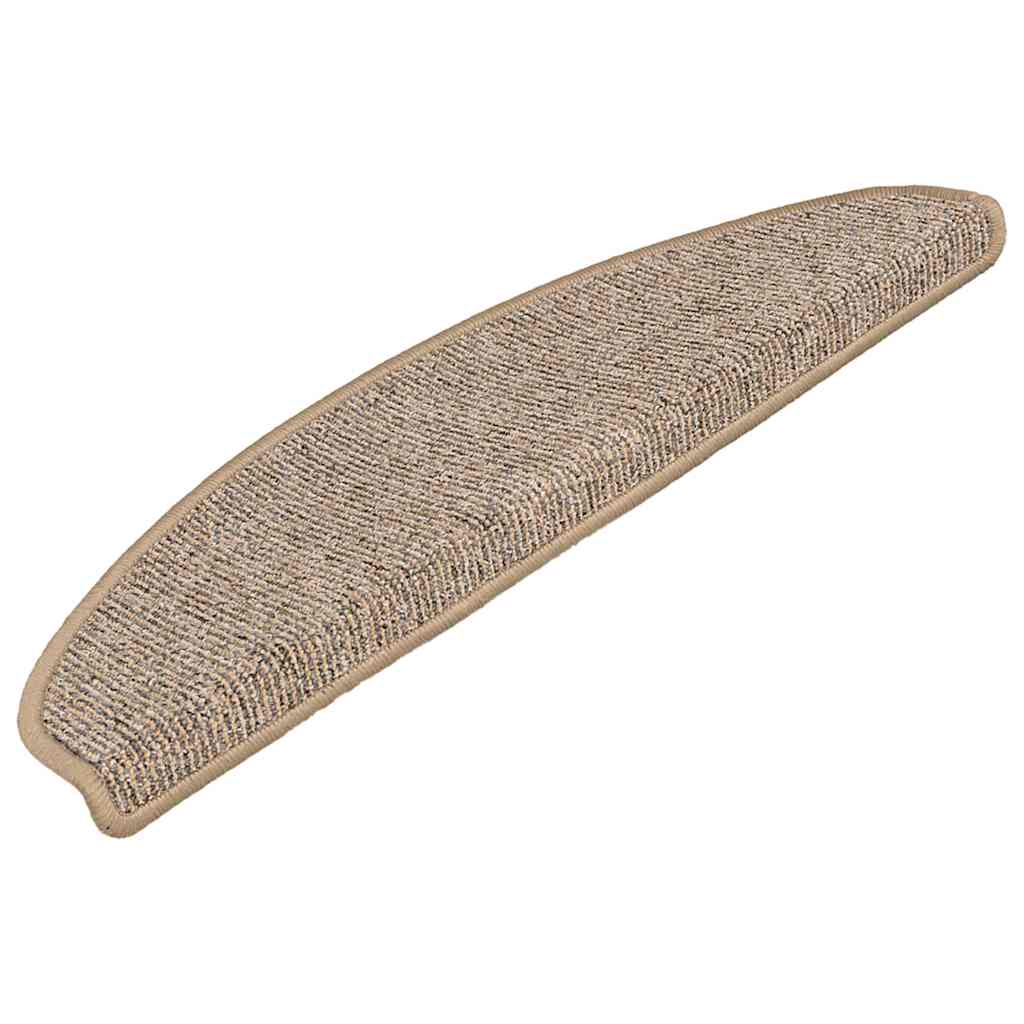 Tapetes de escada 15 peças 65x21x4 cm marrom semicircular grande