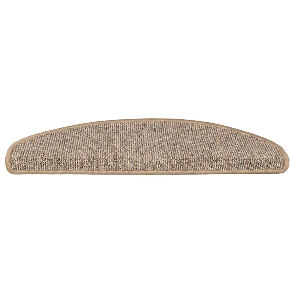 Tapetes de escada 15 peças 65x21x4 cm marrom semicircular grande