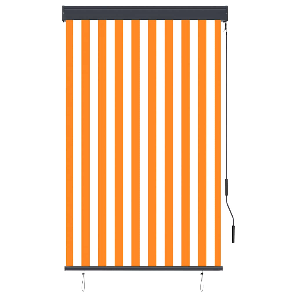 Estore de rolo para exterior 100x250 cm branco e laranja