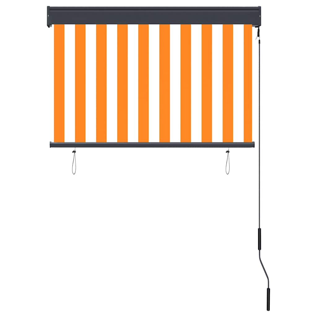 Estore de rolo para exterior 100x250 cm branco e laranja