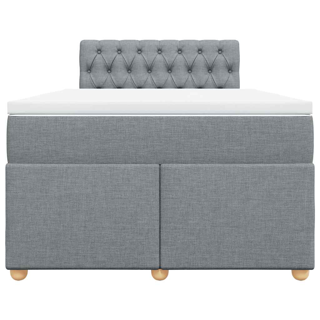 Cama boxspring com colchão 120x190 cm tecido cinzento-claro