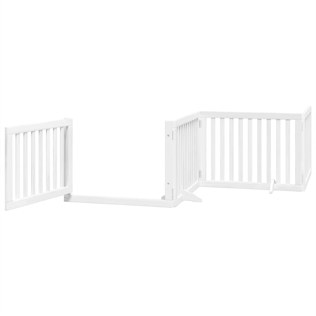 Portão p/ cães com porta dobrável 4 painéis 320 cm álamo branco