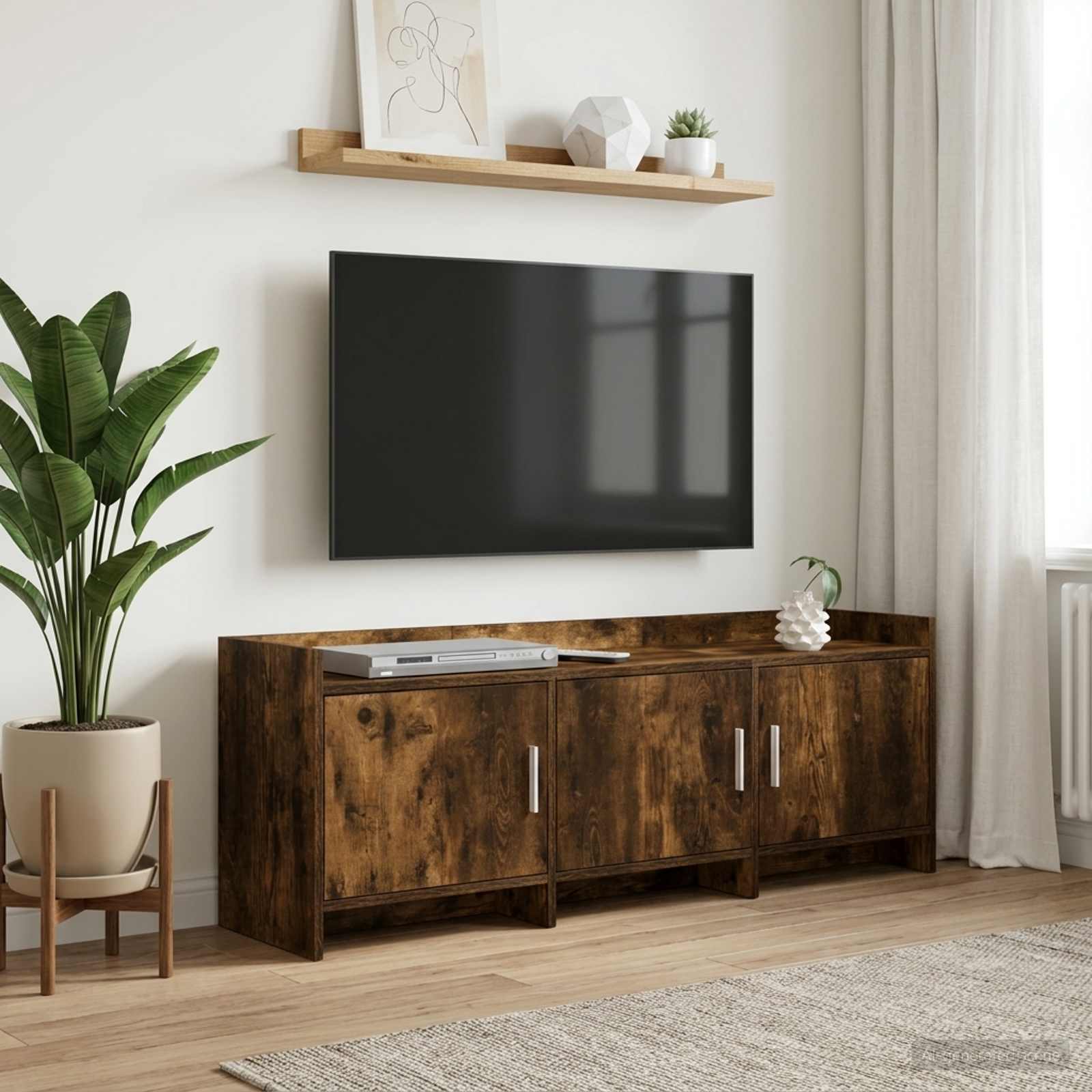 Gabinete para TV 130 x 33 x 47 cm carvalho fumado
