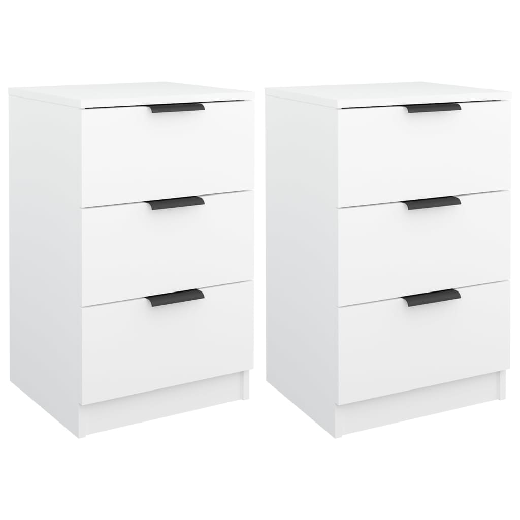 Mesas de cabeceira 2 pcs 40x36x65 cm branco