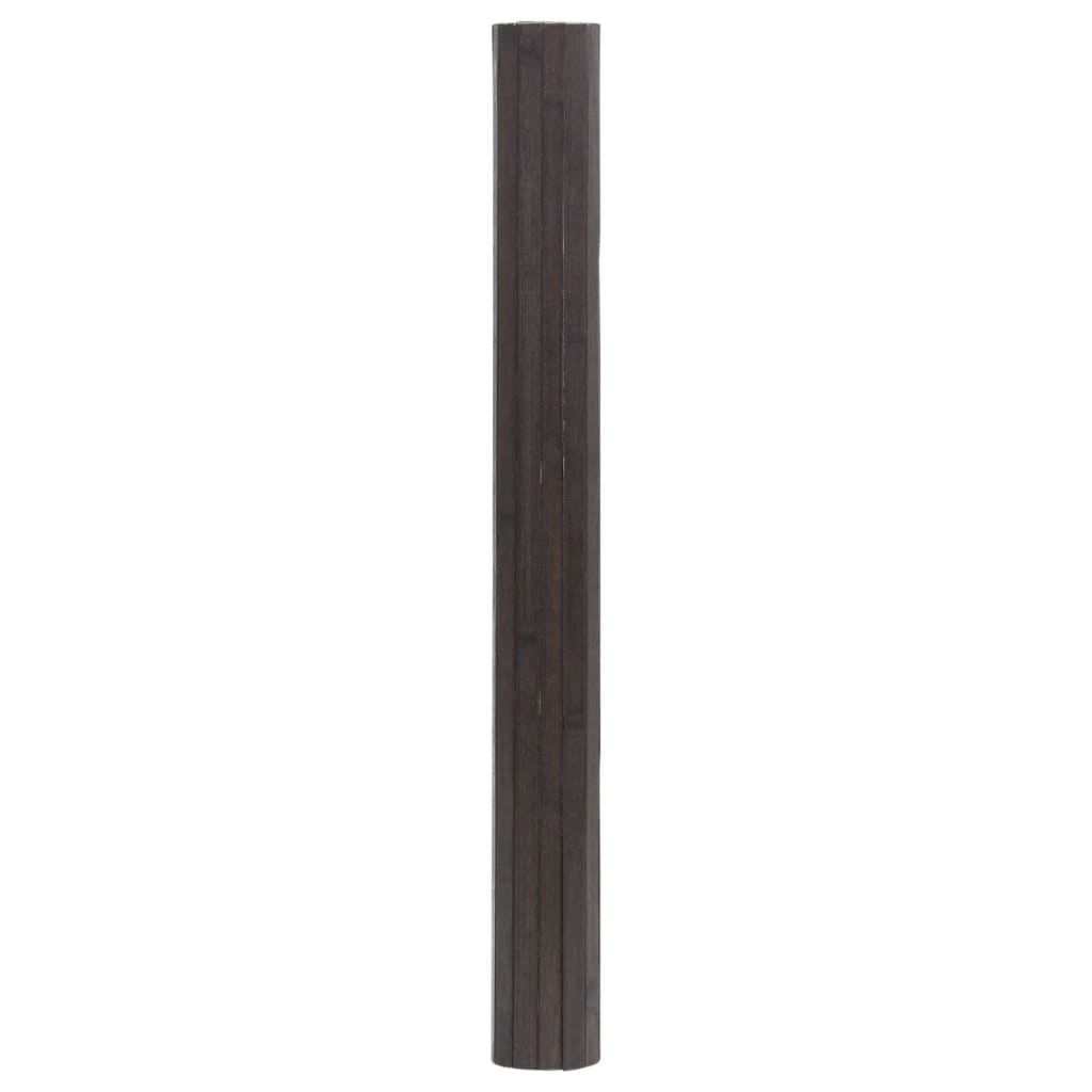 Tapete retangular 100x200 cm bambu castanho-escuro