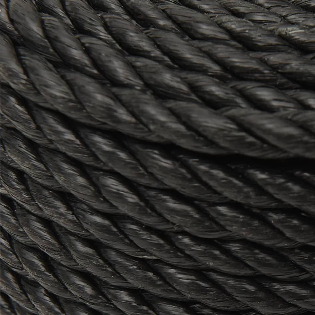 Corda de trabalho 16 mm 100 m poliéster preto