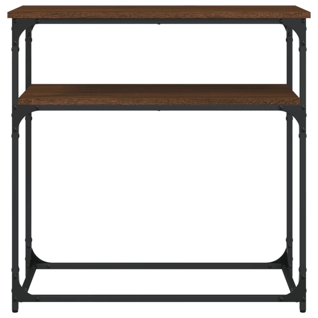 Mesa consola 75x35,5x75 cm derivados madeira carvalho castanho