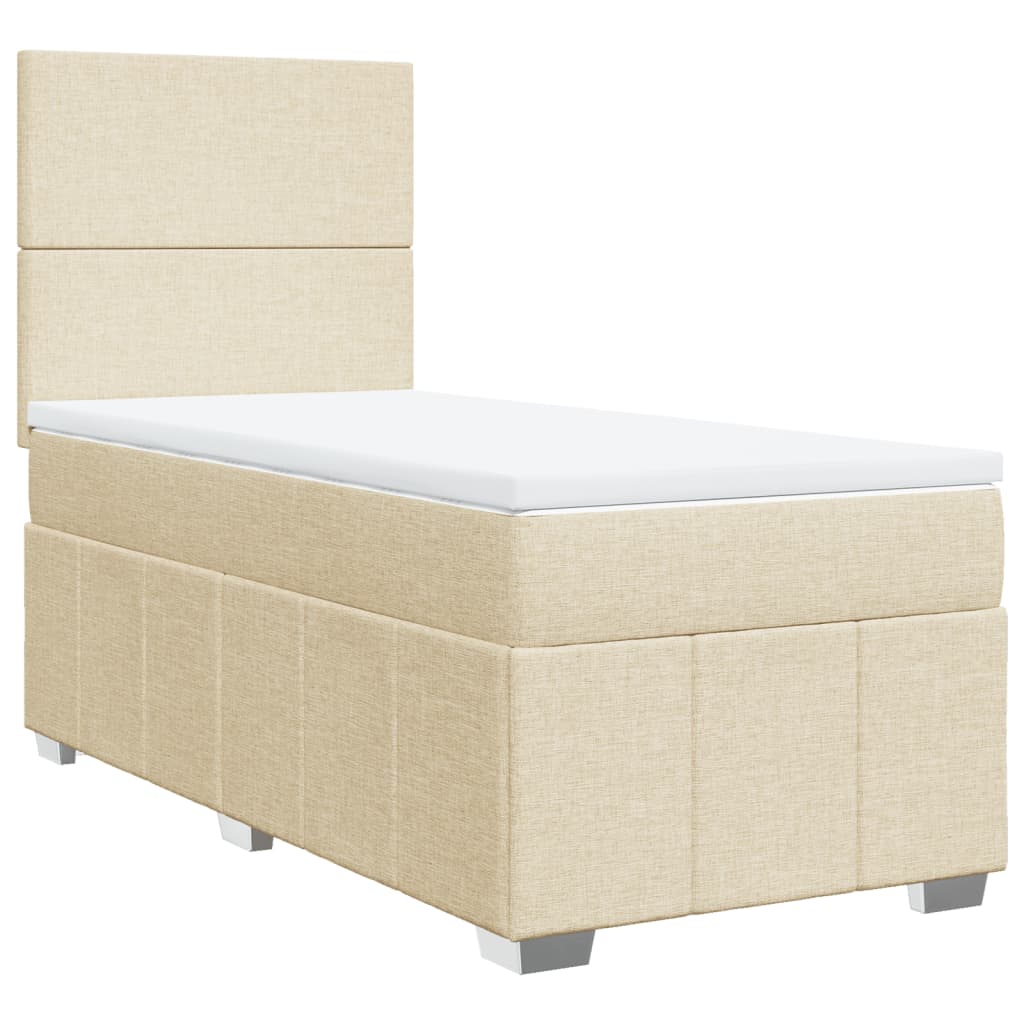 Cama com molas/colchão 90x200 cm tecido cor crème