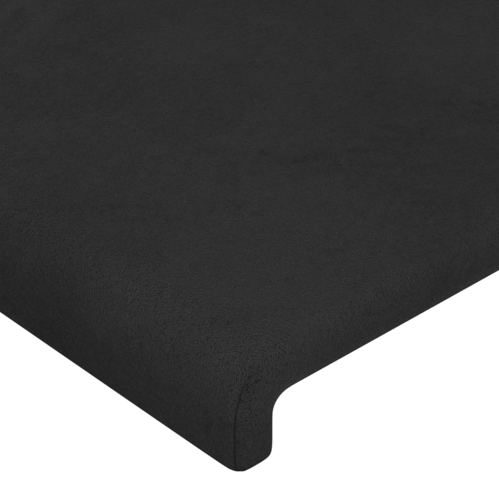 Cabeceira preta 80x5x118/128 cm veludo