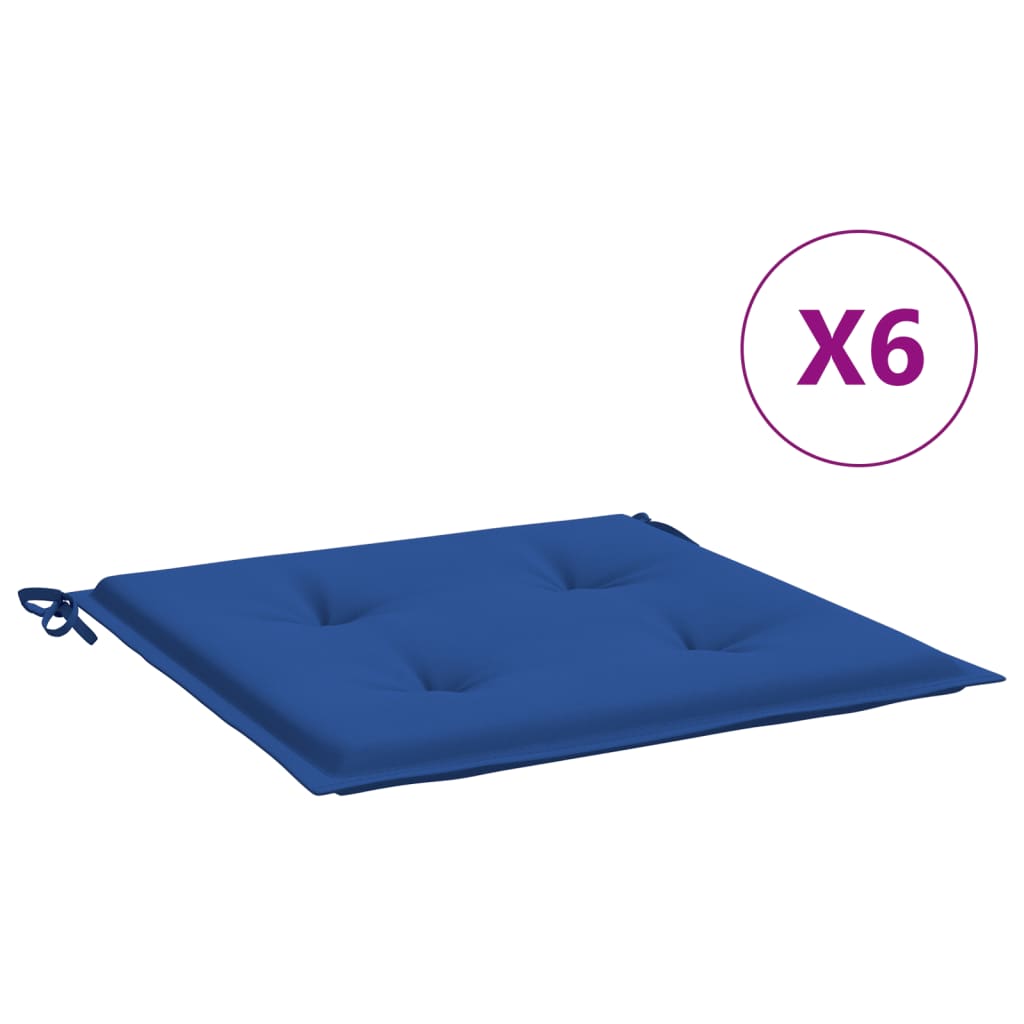 Almofadões p/ cadeiras jardim 6 pcs 50x50x4 cm oxford azul real