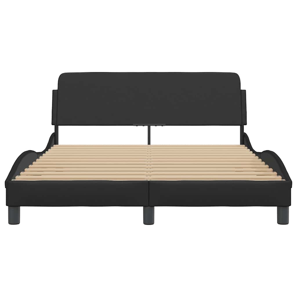 Estrutura de cama dover 137x190 cm couro artificial preto