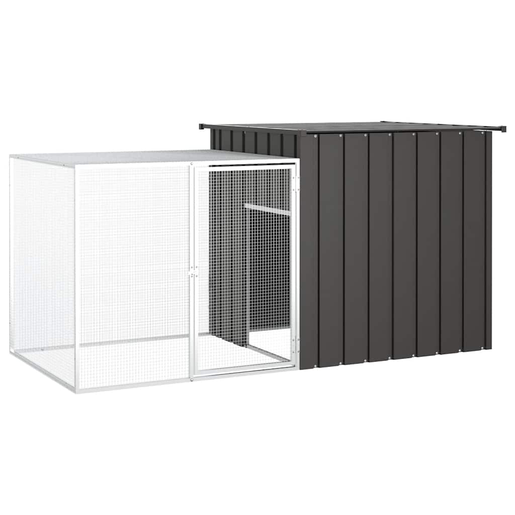Galinheiro 200x91x100 cm aço galvanizado antracite