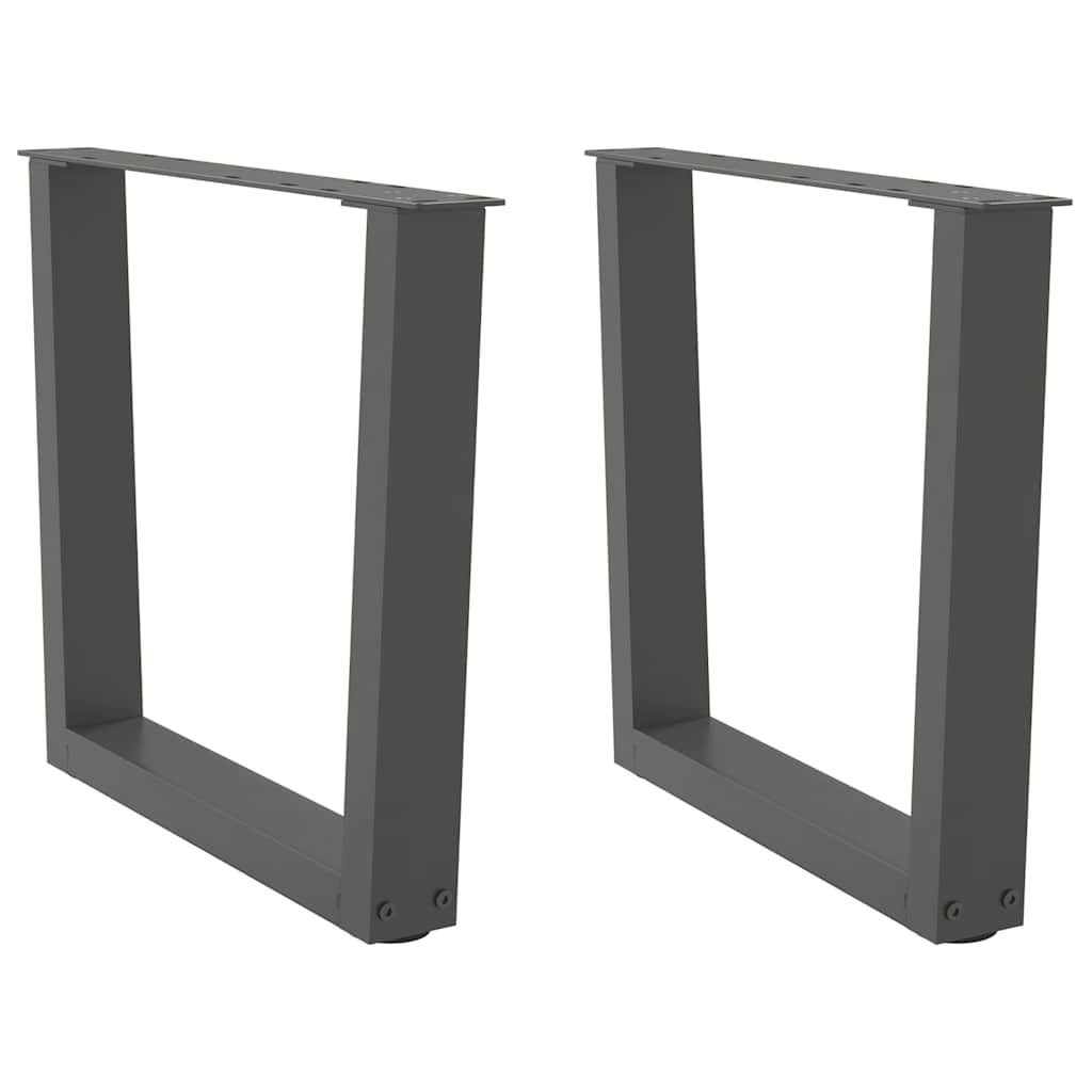 Pés para mesa de centro em forma de v, 2 peças, antracite, 50x (42-43,3) cm, aço