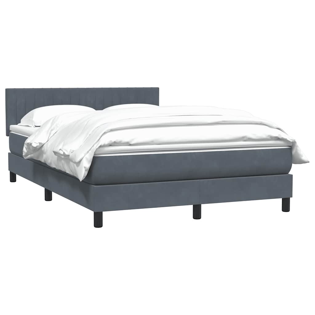 Cama com molas/colchão 160x210 cm veludo cinzento-escuro