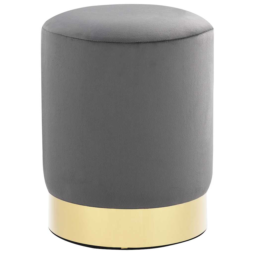 Banco 28 x 36 cm veludo cinzento-escuro e dourado
