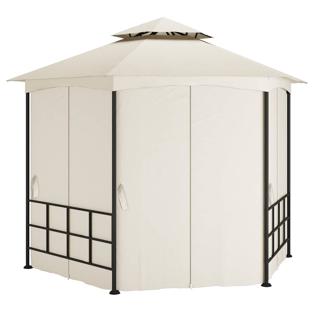 Gazebo com paredes laterais 3,1x2,7 m cor creme